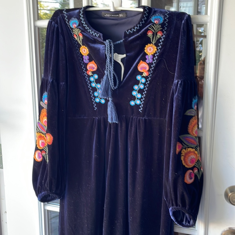 Zara velvet mini dress